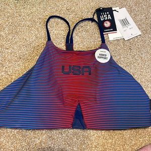Hurley USA Olympics Phantom High Neck Surf Top Bathing Suit Top Women’s